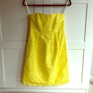 Shoshanna strapless yellow dress